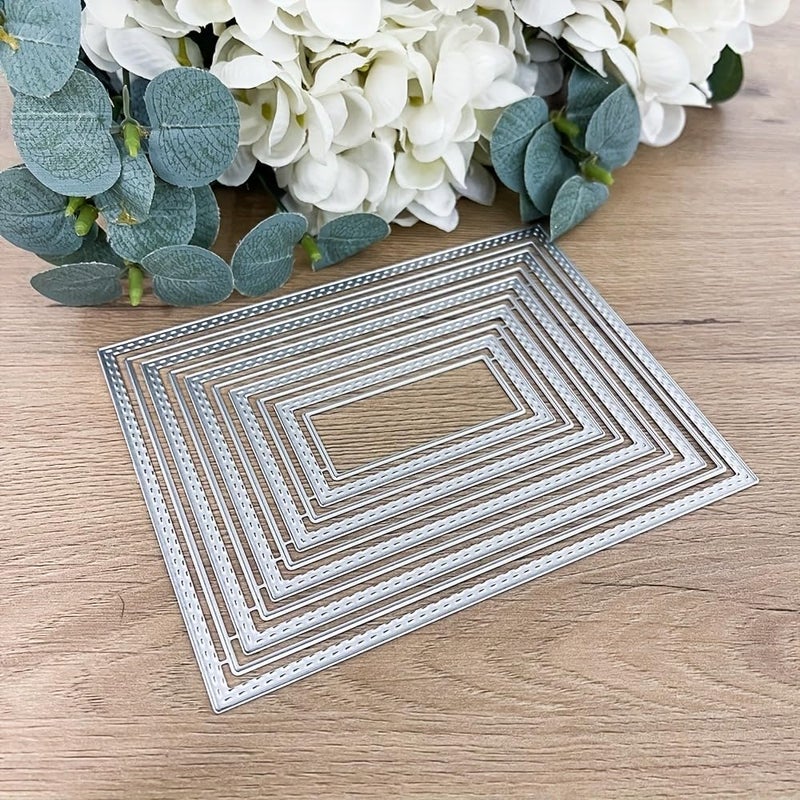 Lapoo Flowers Metal Cutting Die for Scrapbooking - Durable, Cut Stencils for DIY Scrapbook Photo Album Decorative Paper Card, Card Making Supplies (Multiple Dotted Rectangle Boxes 5.5 x 3.9 in) - Image 5